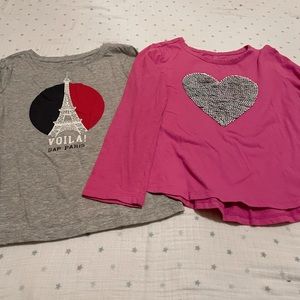 GAP two girls long sleeve tops (size 6)
